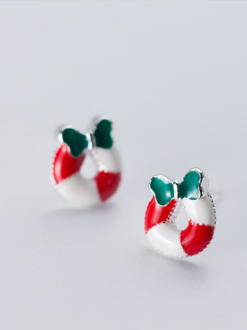 Ring Christmas series :Sterling Silver sweet candy Christmas  lovely  Earrings