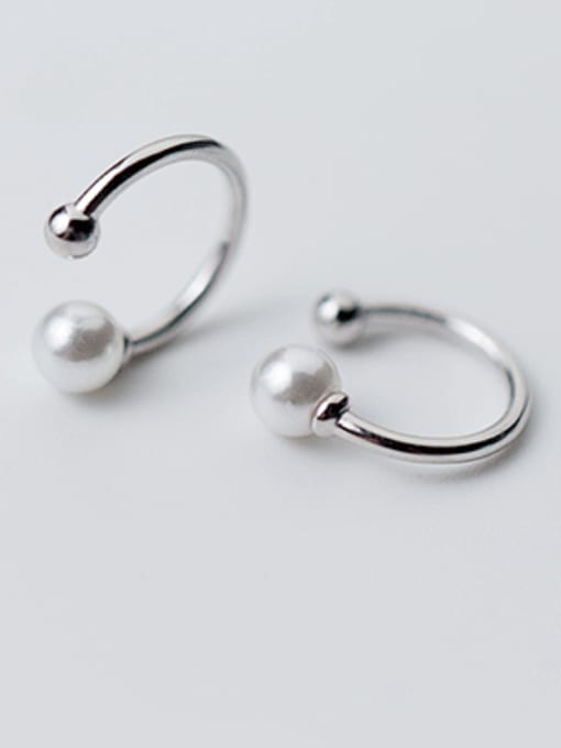 Rosh Trendy Geometric Shaped Artificial Pearl Clip On Earrings 2