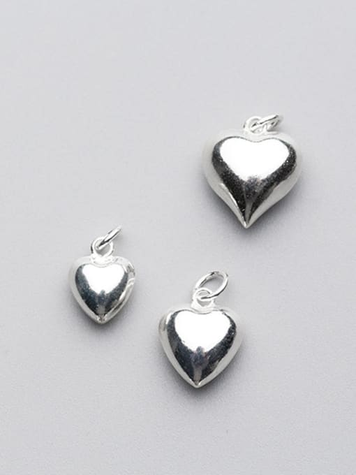 FAN 925 Sterling Silver With Silver Plated Cute Heart Charms 1