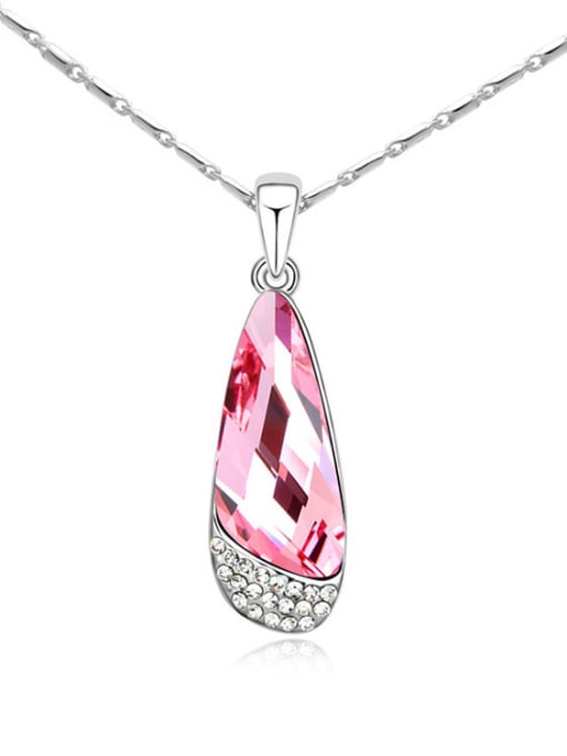 pink Simple Water Drop austrian Crystals Alloy Necklace
