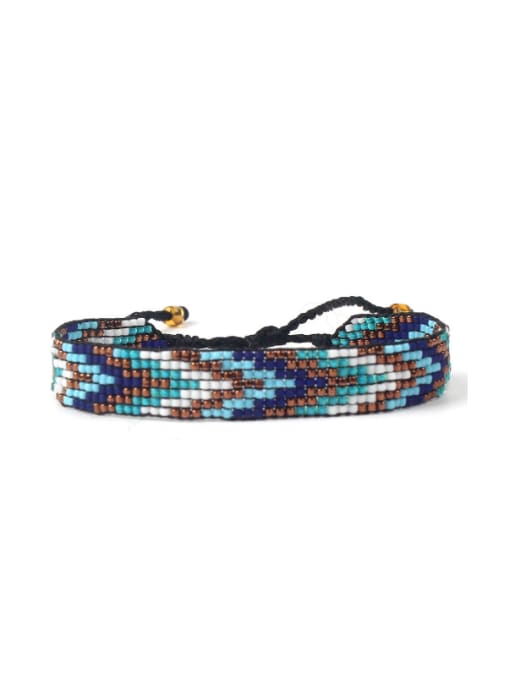 HB632-L Colorful Woven Glass Beads Women Bracelet