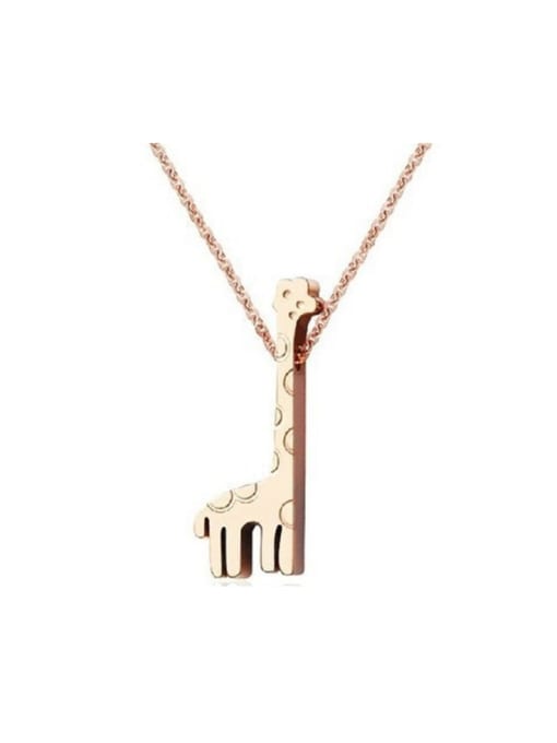 GROSE Rose Gold Giraffe Lovely Clavicle Necklace 0