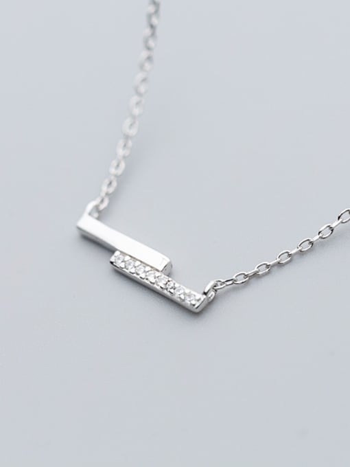 S925 Silver Necklace - Silver S925 Silver Necklace Pendant female fashion fashionable diamond irregular Necklace sweet temperament clavicle chain female D4307