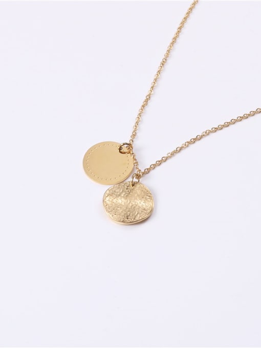 GROSE Titanium With Gold Plated Simplistic Smooth Round Necklaces 3