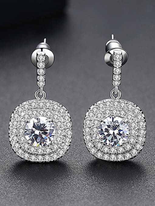 Pure White -T03D04 Micro AAA zircon exquisite  Bling-bling earrings multiple colors available