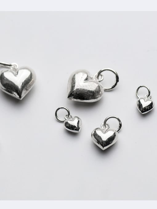 FAN 925 Sterling Silver With Silver Plated Trendy Heart Charms 1