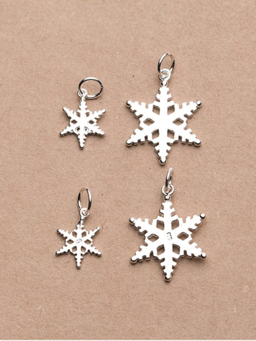 FAN 925 Sterling Silver With Silver Plated Romantic snowflake  Charms 0