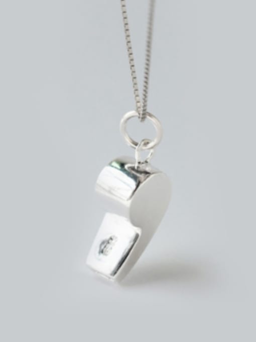 Rosh S925 Silver Fshion Personality Whistle Shape Necklace 3