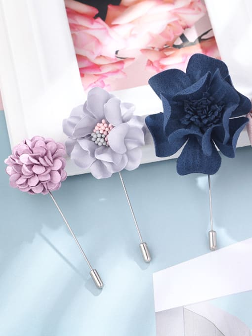 KK Alloy With Fabric art Romantic Flower Corsages/Straight pin brooch 0