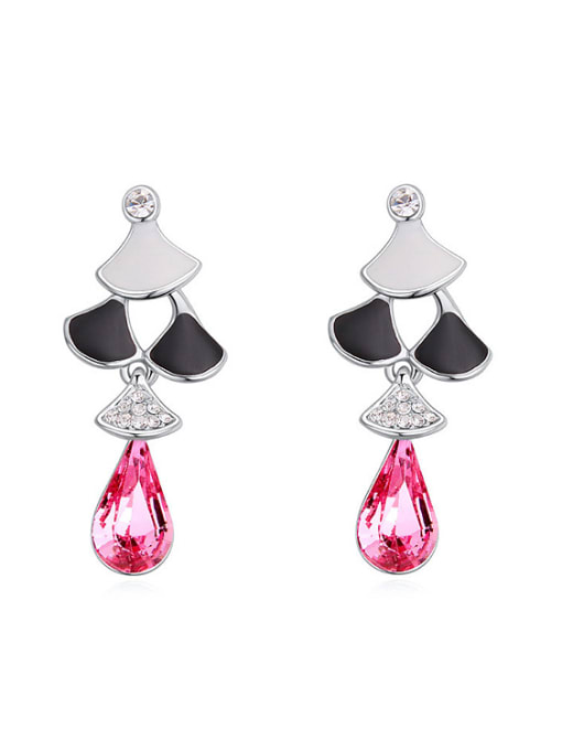 pink Exquisite Personalized Water Drop austrian Crystals Alloy Earrings