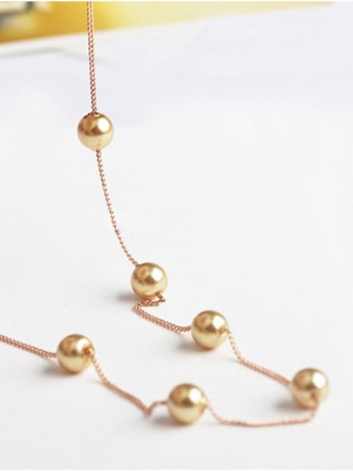 ALI Alloy With 18k Rose Gold Plated Fashion imitation pearl  Necklaces 1