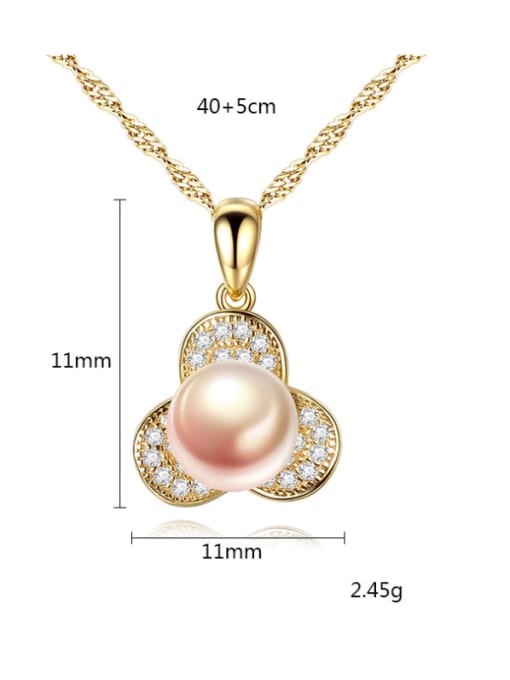 CCUI Sterling silver plated 18K-gold 7-7.5mm natural pearl necklace 4