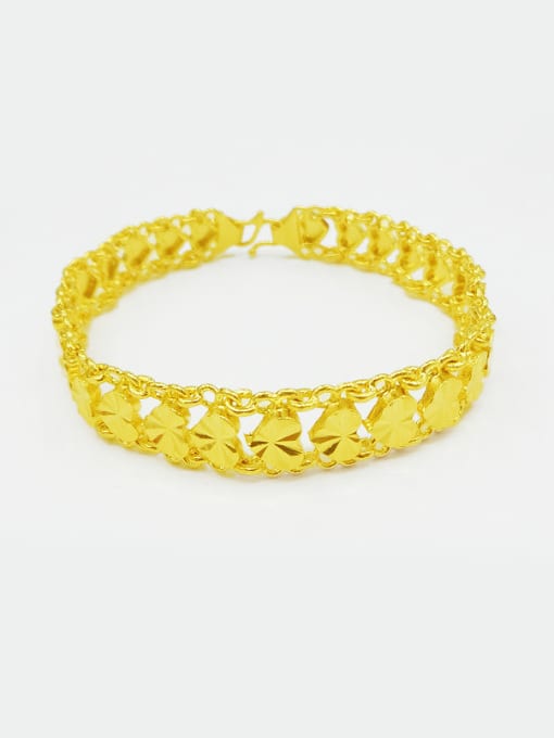 golden Men Delicate Heart Shaped Bracelet