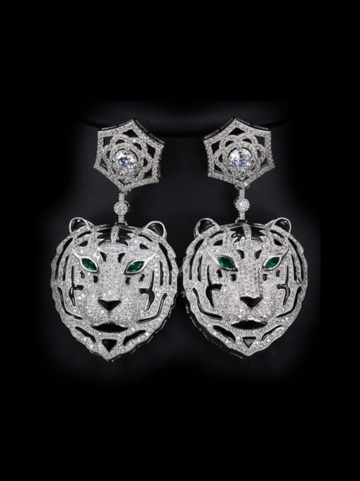 L.WIN Exquisite Tiger Head Shaped drop earring 0