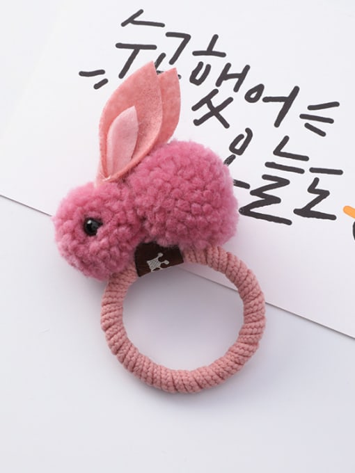 G red (hair ring) Children's Plush ornaments With Cartoon Plush three-dimensional rabbit Hair Ropes