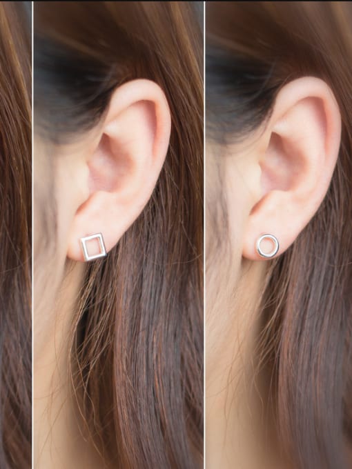 Rosh S925 Silver Geometric Simple stud Earring 3