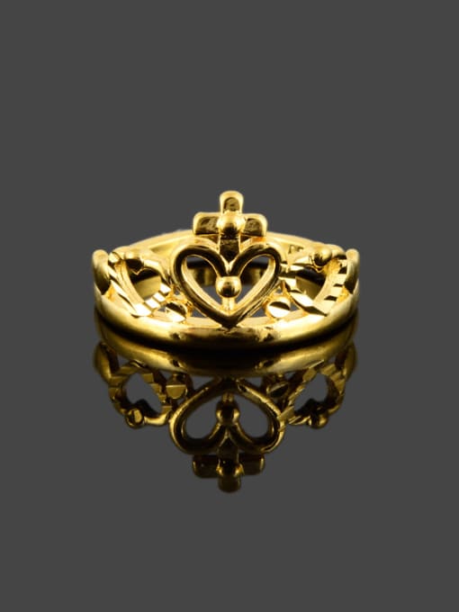 Yi Heng Da Creative Crown Shaped 24K Gold Plated Women Ring 1