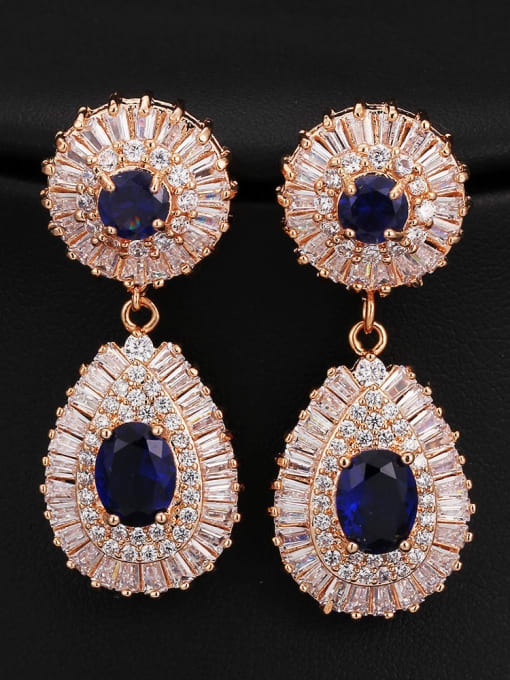 Blue Water Drop High Quality Cluster earring
