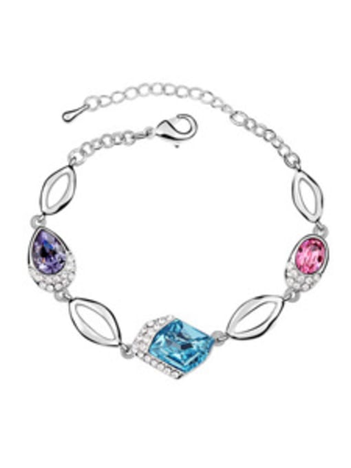 multi-color Fashion Geometrical austrian Crystals Alloy Bracelet
