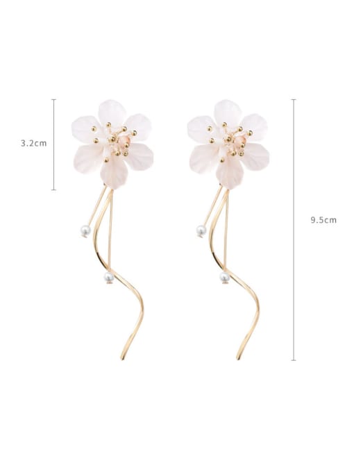 Girlhood Alloy With Rose Gold Plated Fashion Flower Drop Earrings 1