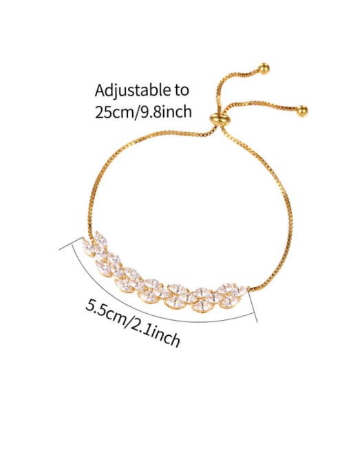 Mo Hai Copper With Cubic Zirconia  Simplistic Water Drop Adjustable Bracelets 4