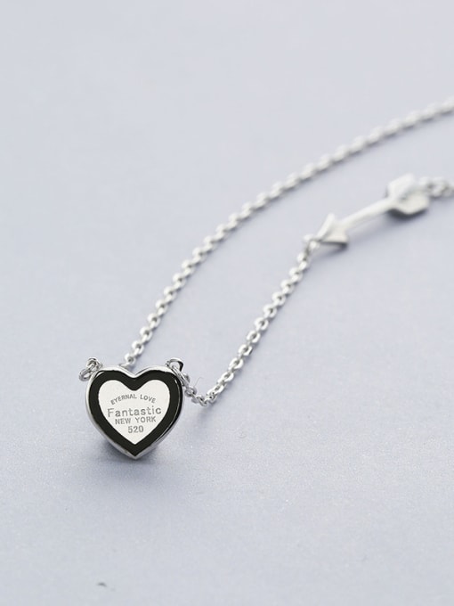 One Silver Fashion Heart Necklace 0