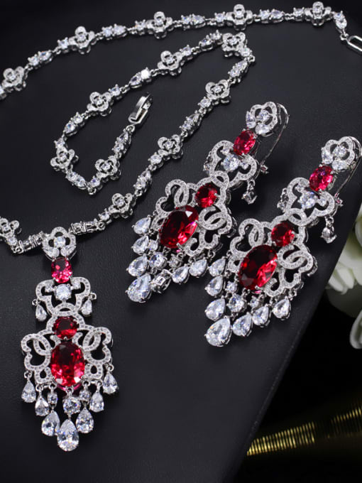 L.WIN Exaggerate Zircon Two Pieces Jewelry Set 3