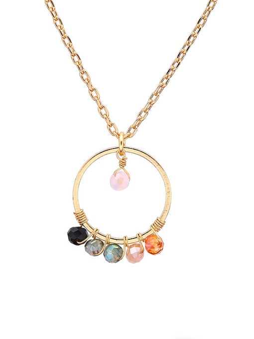 multi-color High-grade Round Shaped Natural Stones Necklace