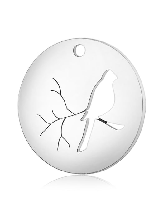 FTime Stainless Steel With Cute Round With Birds on branches Charms 0