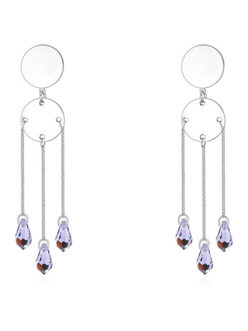 purple Water Drop austrian Crystals Alloy Drop Earrings