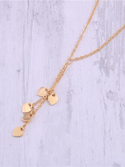 GROSE Titanium With Gold Plated Simplistic Heart Necklaces