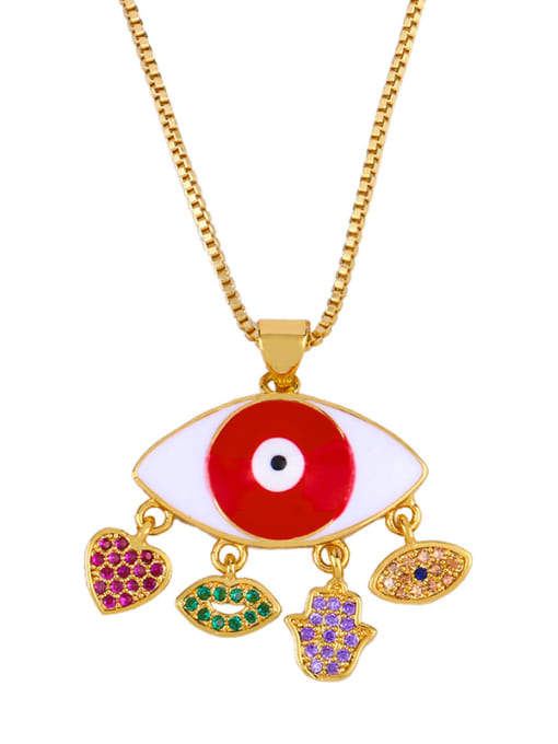 Eye Copper With  Cubic Zirconia Fashion Evil Eye/Sunflower Necklaces