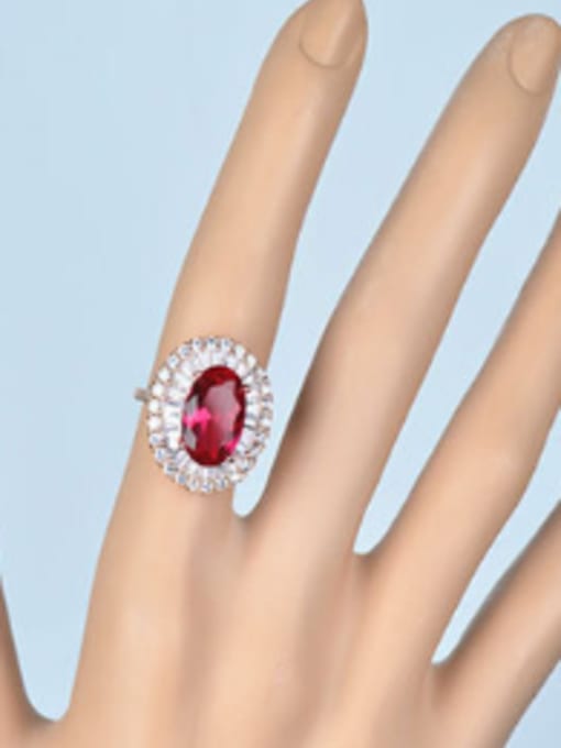 Wei Jia Fashion Ruby White Zirconias Copper Ring 1