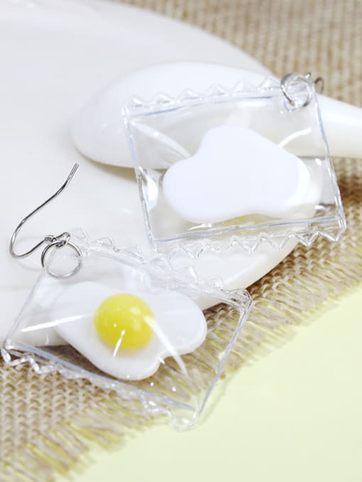 Peng Yuan Personalized Fried Egg 925 Silver Earrings 1