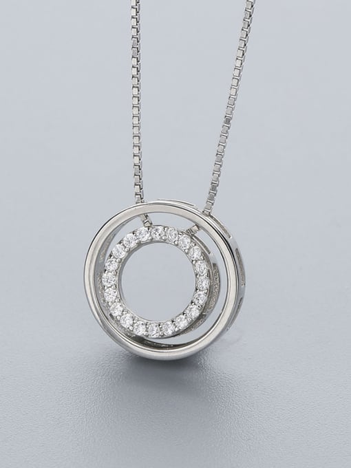 One Silver Exquisite Round Necklace 0