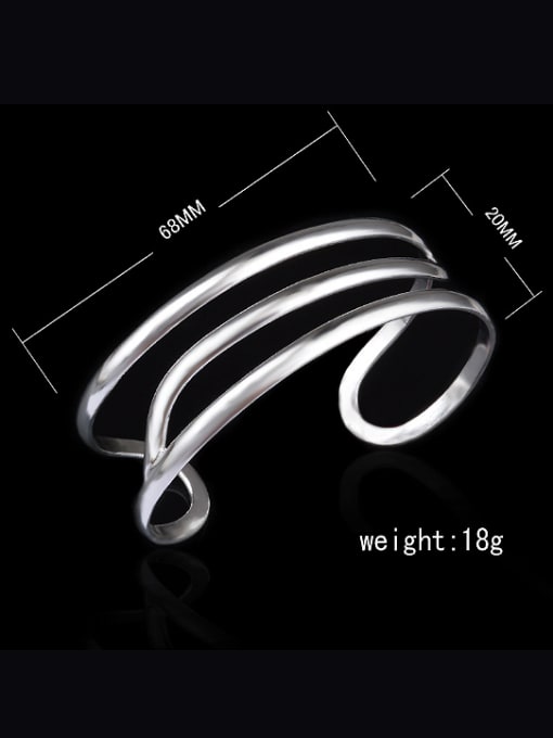 Ya Heng Simple Three-band Copper Opening Bangle 4