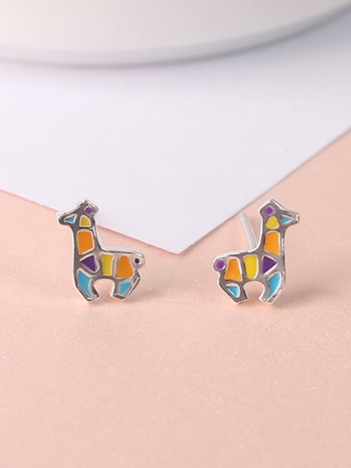 Peng Yuan Tiny Colorful Giraffe Stud Earrings 0