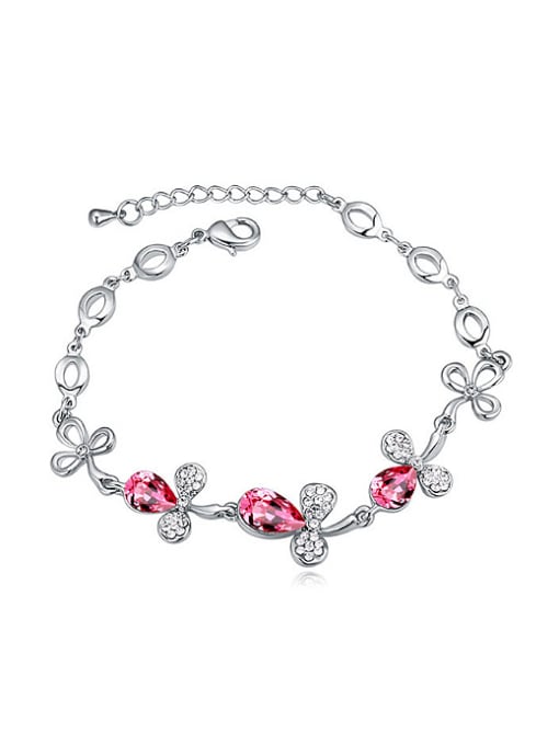 QIANZI Fashion austrian Crystals Flowers Alloy Bracelet