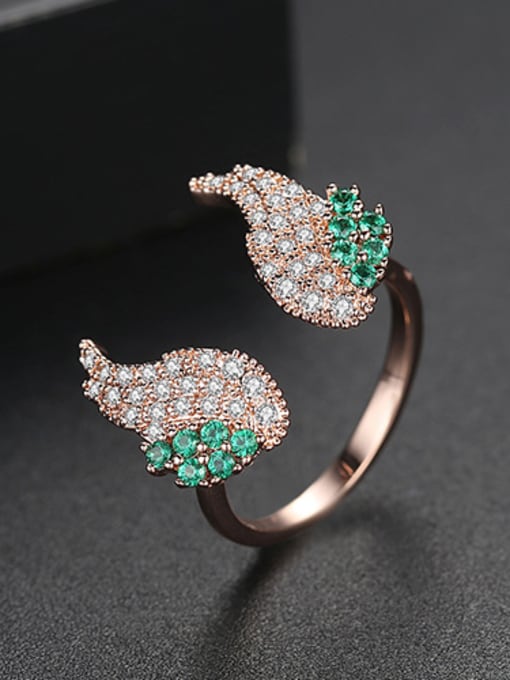 Rose gold Copper With Rose Gold Plated Personality Wing  Free Size  Rings