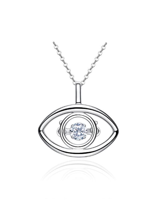 CEIDAI Simple Hollow Eye shape Rotational Cubic Zircon 925 Silver Pendant 0