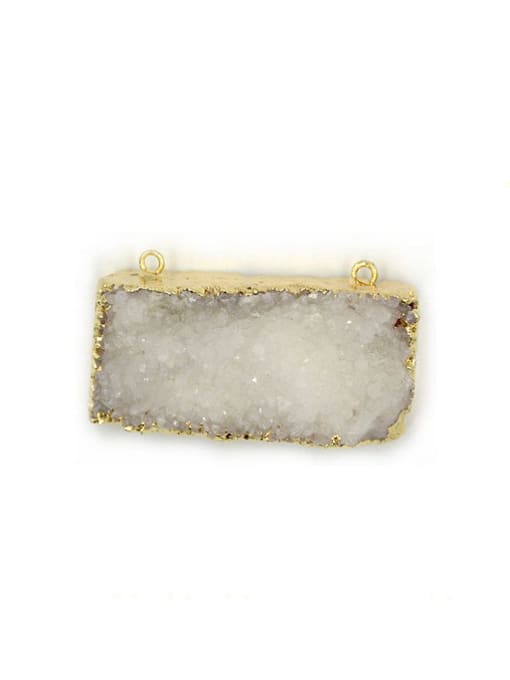 Tess Personalized Rectangular White Natural Crystal Pendant