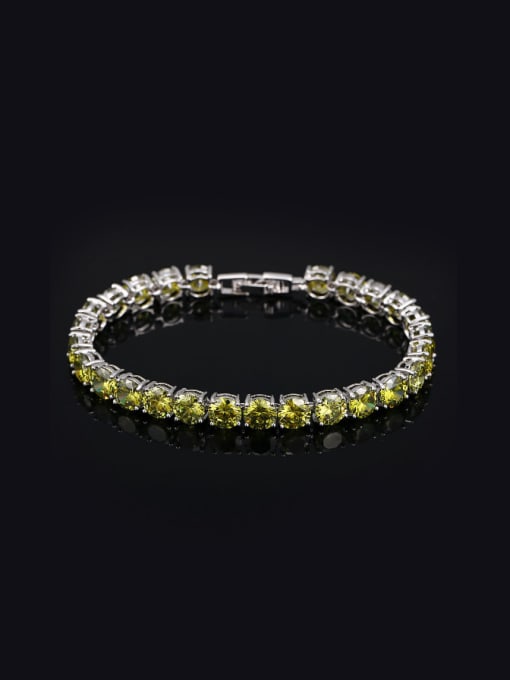 platinum+Olive Green 18Cm 2018 Luxury Fashion Copper Bracelet