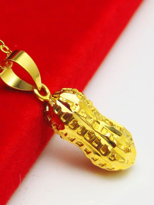 golden Women Exquisite Peanut Shaped Pendant