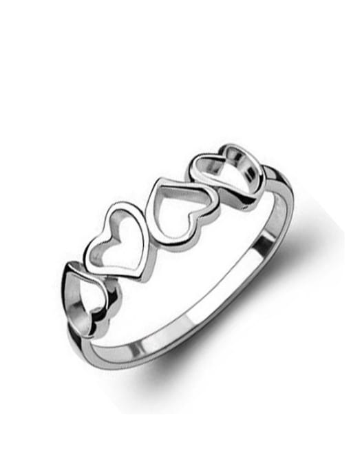 Ya Heng Hollow Heat-shape Simple Style Women Ring 0