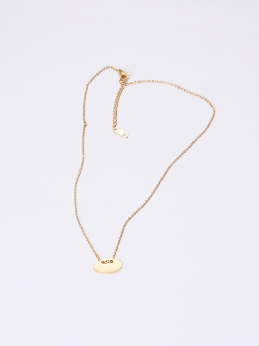 GROSE Titanium With Gold Plated Simplistic Oval Necklaces 2