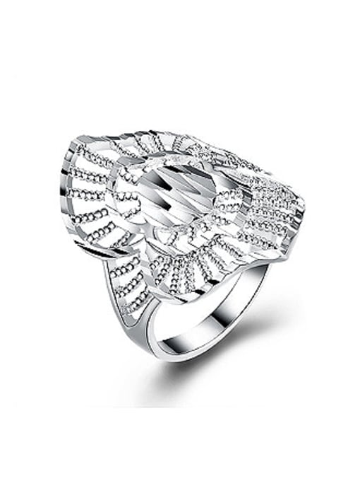 OUXI Exaggerated Hollow Silver Plated Ring 0