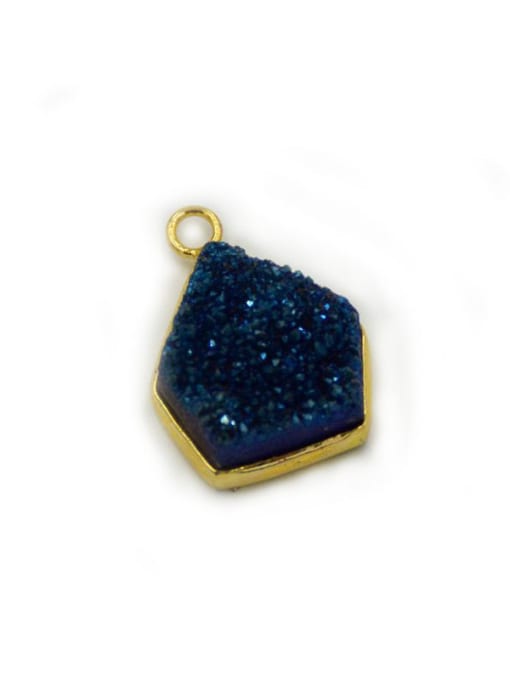 royal Blue Simple Pentagon-shaped Natural Crystal Pendant