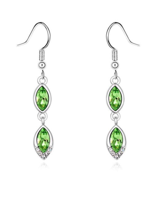 green Simple Marquise austrian Crystals Drop Earrings