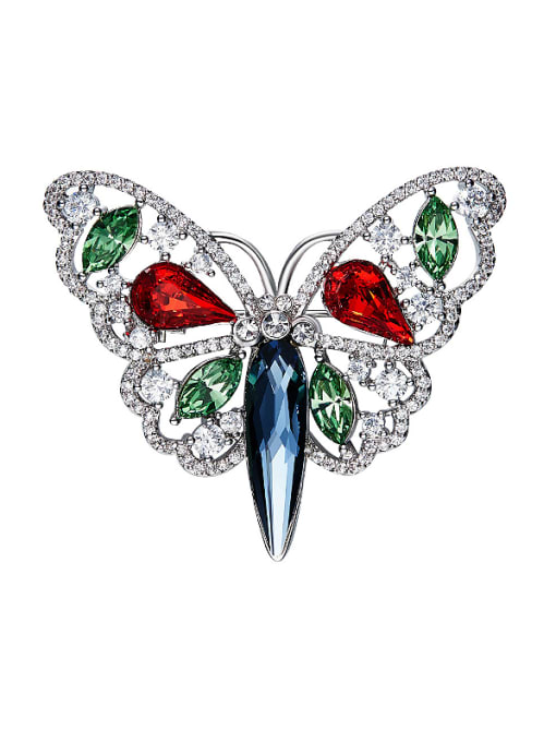 CEIDAI Colorful Butterfly-shaped Crystal Brooch 0