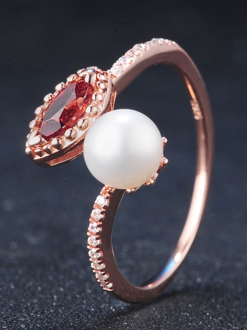 ZK Light Weight Freshwater Pearl Opening Ring 2